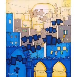 Salman Farooqi, 30 x 36 Inch, Acrylic on Canvas, Cityscape Painting, AC-SF-445